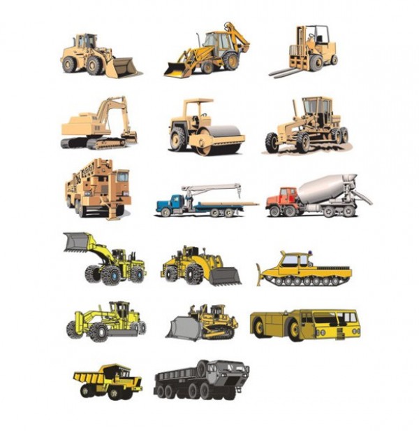 web vector unique tractors stylish quality original loaders illustrator icons high quality heavy machinery heavy equipment graphic graders fresh free download free earth movers download design creative cranes cement trucks cdr 