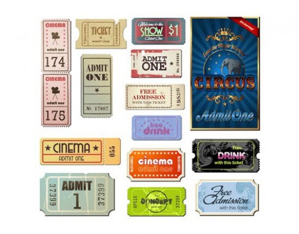 web vintage movie ticket vintage vector unique ui elements tickets stylish set quality original new movie ticket labels interface illustrator high quality hi-res HD graphic fresh free download free elements download detailed design creative 