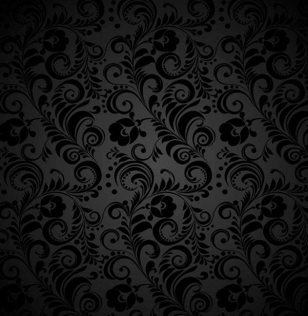 Dark Seamless Floral Grey Pattern - WeLoveSoLo