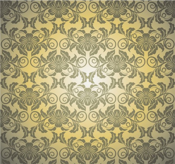 Vintage Green Gold Floral Vector Pattern - WeLoveSoLo