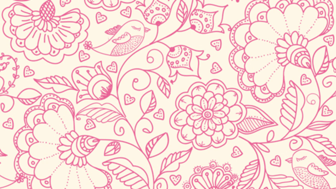 Pink outlines flower seamless pattern vector 03 free download