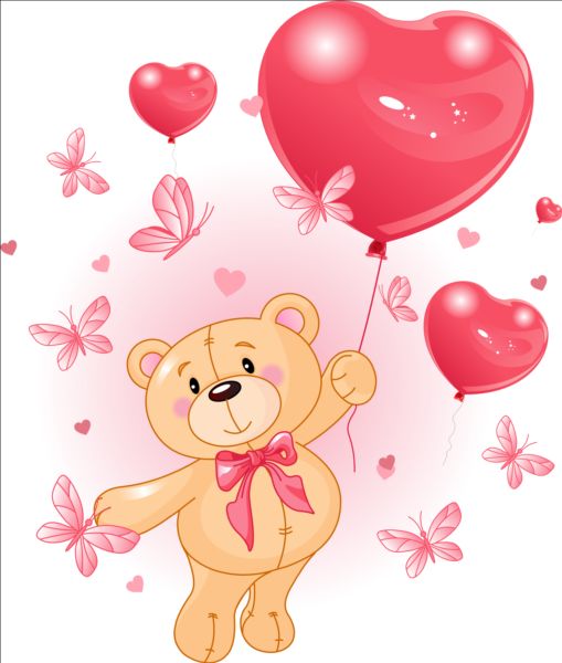 teddy bear and balloons