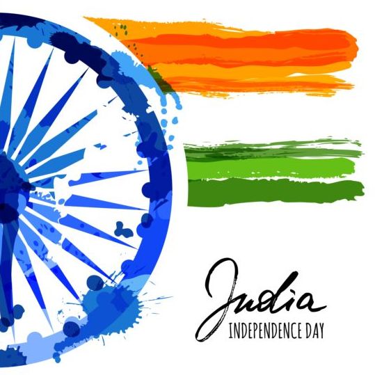 Indian Independence Day watercolor background vector 04 - WeLoveSoLo