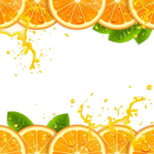 Fresh orange with juice background vector 03 - WeLoveSoLo