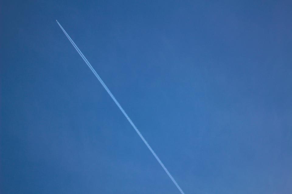 airplane contrails blue - WeLoveSoLo