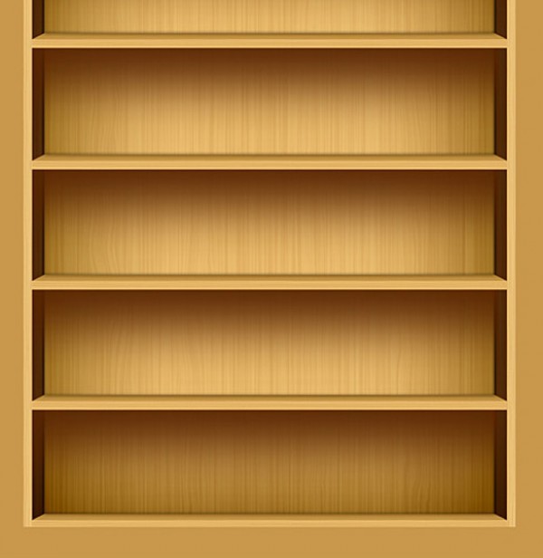 Wood Texture iPad Bookshelf Illustration - WeLoveSoLo