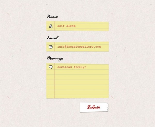 yellow web unique ui elements ui stylish sticky quality psd paper original notepad new modern interface hi-res HD fresh free download free field elements download detailed design cut-up creative comment form comment clean box 