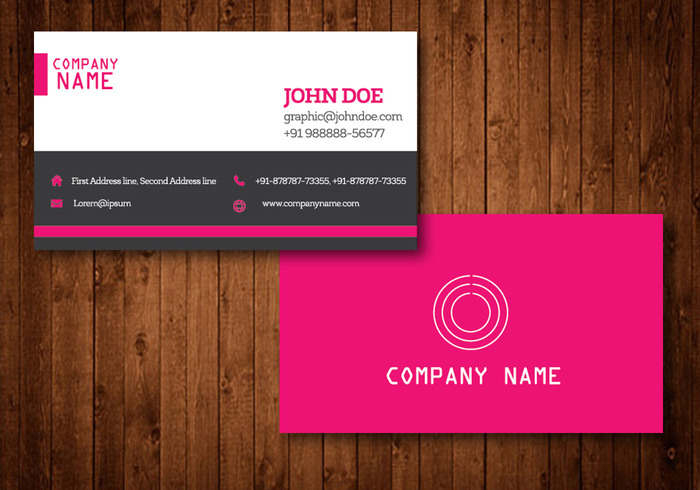 Pink Creative Business Card Vector Template - WeLoveSoLo