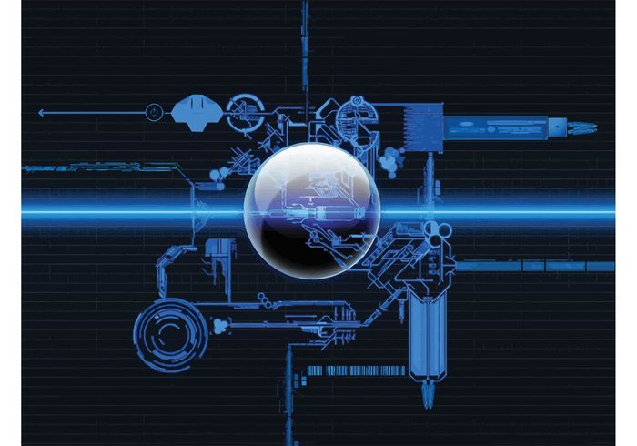 pattern modern mechanic machinery layout internet hi tech gear futuristic electronic connection concept computer circle background art abstract 