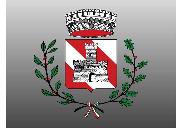 shield royal queen plants medieval logo template king heraldry heraldic decorations crown castle branches Blazon vector 