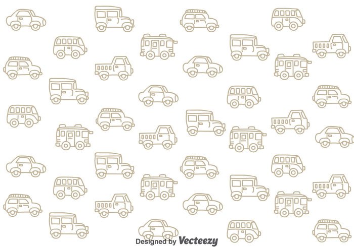 wallpaper van suv Sedan seamless repeat pickup pattern minibus classic cartoon car bus background 