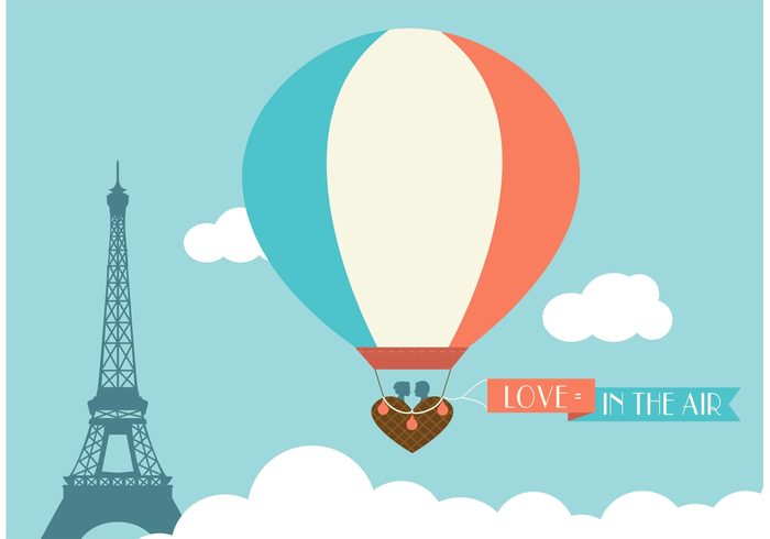 wedding vintage vector template symbol sweet romantic Paris old basket marry marriage love invitation illustration Hot air balloon Honeymoon heart groom greeting graphic france eiffel tower isolated design day date cute creative celebration brown bride bridal beautiful background anniversary 