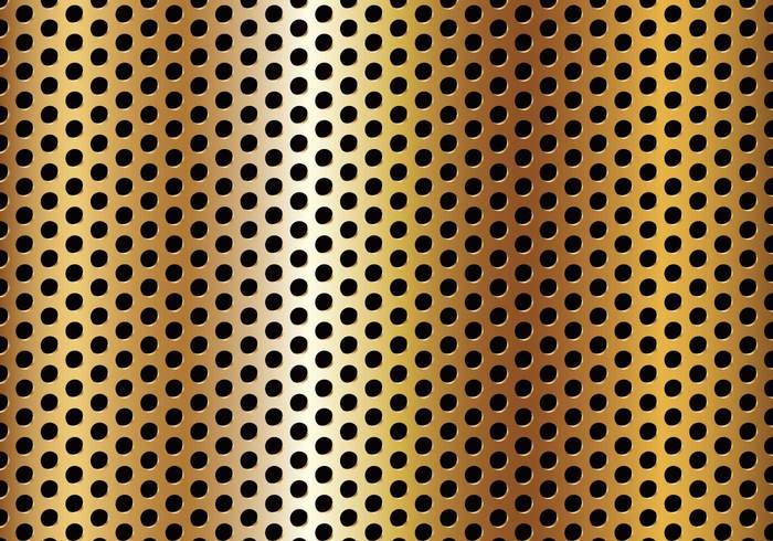 seamless round reflection plate perforated pattern modern metal effect metal material macro iron industry industrial hole heavy grid golden gold dot dark corporate circle black background backdrop 