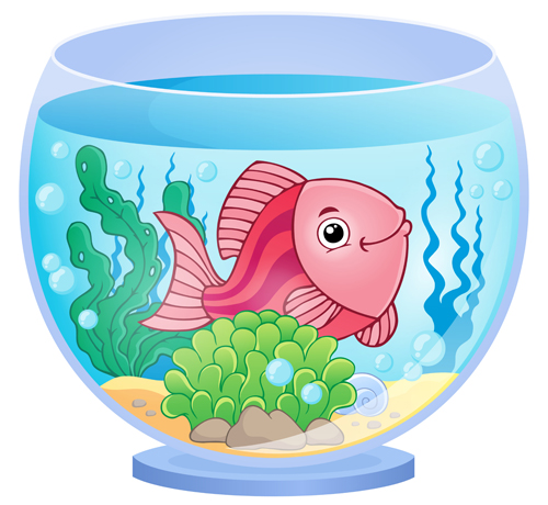 Aquarium with fish cartoon vector set 09 - WeLoveSoLo