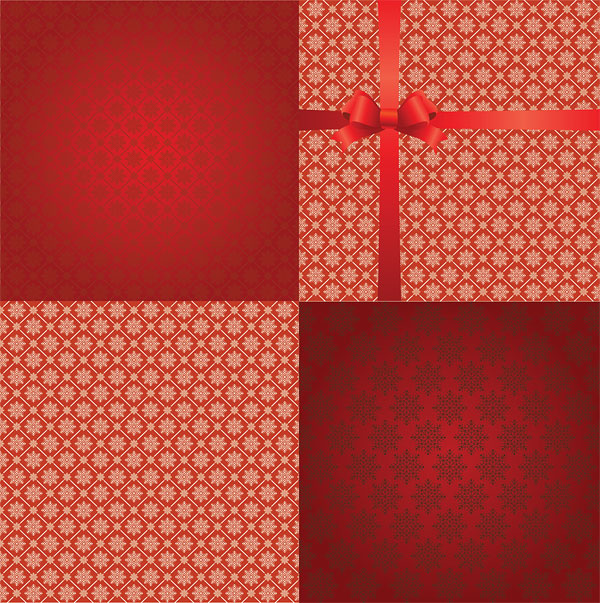wrapping paper tiled background snow ribbons continuous background bows 
