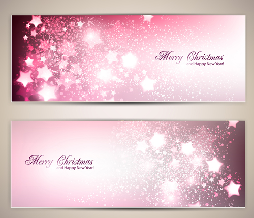 Ornate stars with holiday banners vector 01 - WeLoveSoLo