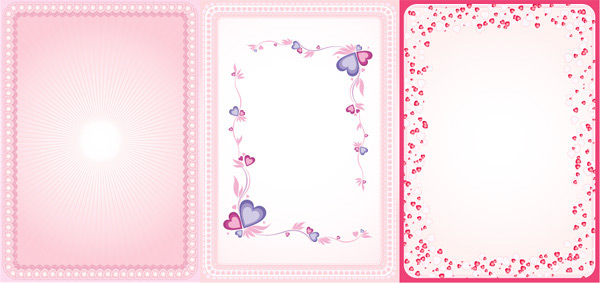 valentines day pink love lace heart-shaped vector border background 