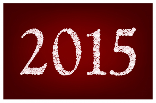 Set of 2015 new year vectors design 02 