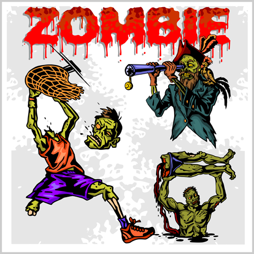 Creative zombie design vector set 06 - WeLoveSoLo