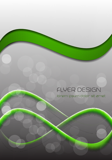 Flyer template wave vector background 3 