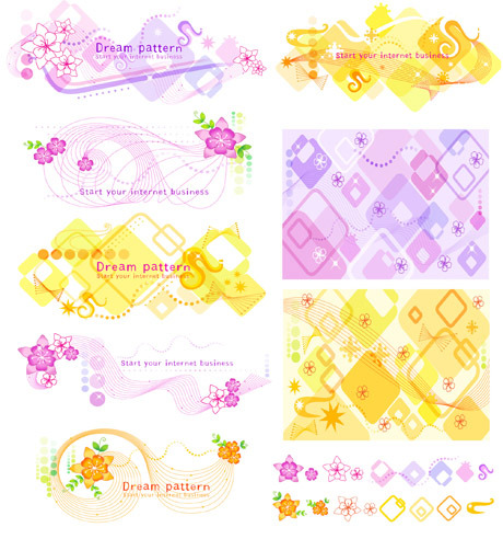 yellow purple orange decorative pattern background material 
