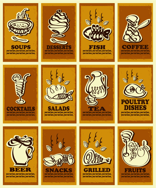 Retro font poster hand drawn food 