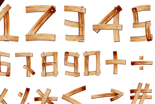 wooden wood numerals alphabet 