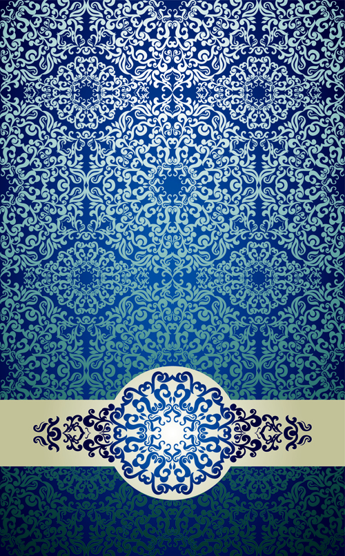 Download Blue floral ornament vintage background vector 03 - WeLoveSoLo