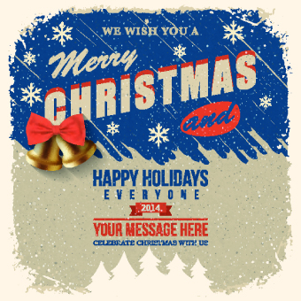 Retro style holiday christmas background vector background 2014 