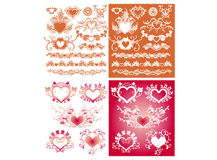 pattern love lace heart-shaped vector 
