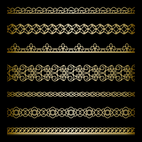 Luxury golden lace borders vector set 03 - WeLoveSoLo
