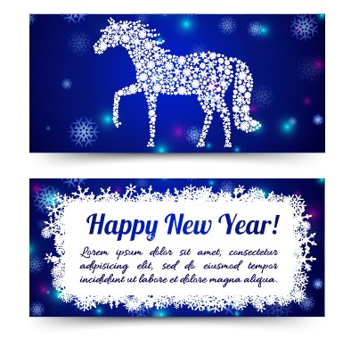 new year horse cards card 2014 