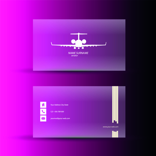 Pink business cards template design vector 05 - WeLoveSoLo