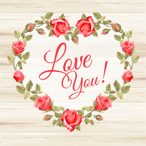 Download Rose frame with wedding cards vector 02 - WeLoveSoLo