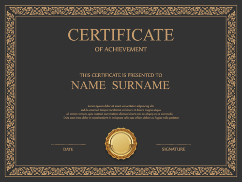 vintage template vector frame certificate template certificate 