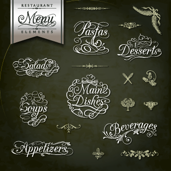 restaurant menus menu Calligraphy font 