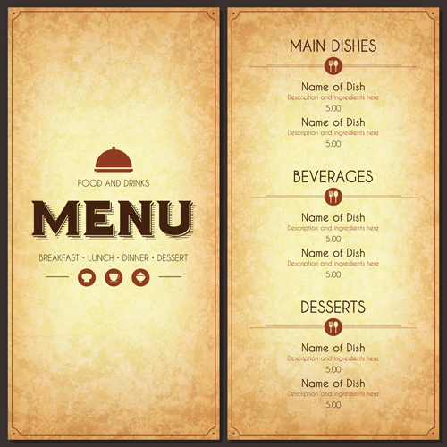 restaurant menu list cover 