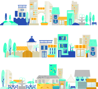 Cartoon City Vector Illustration 01 Welovesolo