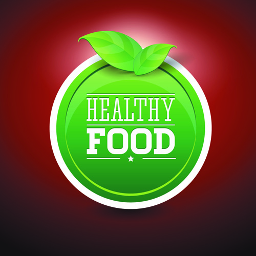 Creative Healthy Food Labels Vector 02 Welovesolo