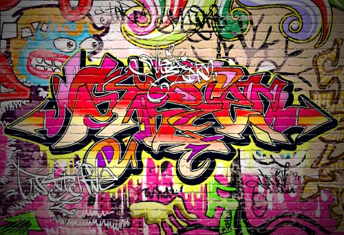 wall material graffiti design 