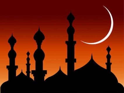 night mosque background abstract 