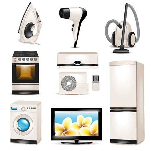 realistic illustration household appliances 