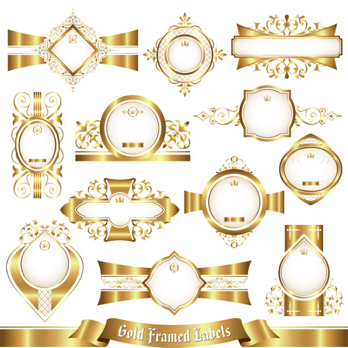 shiny ornament gold framed 