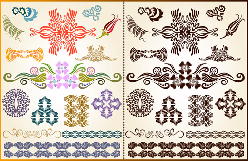 Various plant pattern vector pattern decoration 