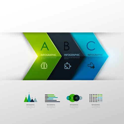 infographics elements colored banner 