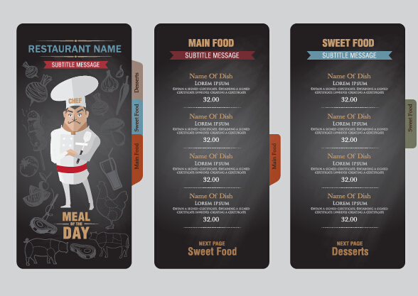 Welovesolo Funny Chef With Restaurant Menu Vector 04