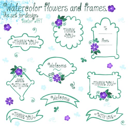 watercolor frames flower 