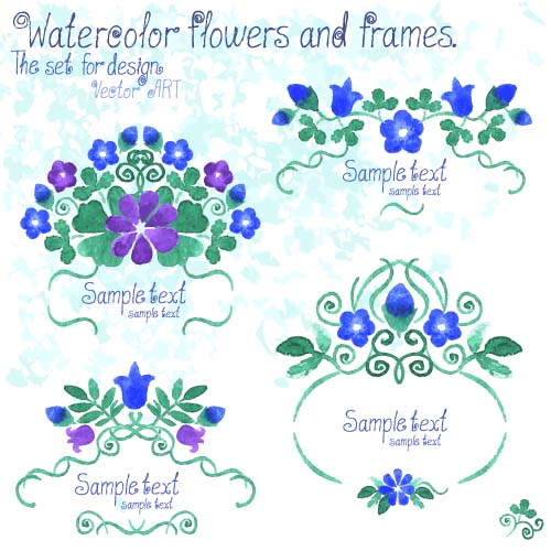 watercolor frames flower 