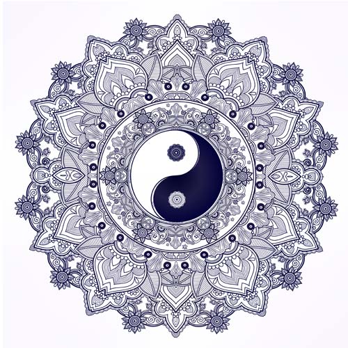 Yin Yang Patterns Mandala 