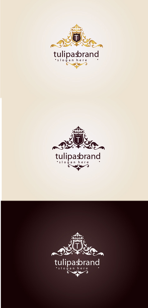 Ornate Tulipas Brand Logo Vector Template 